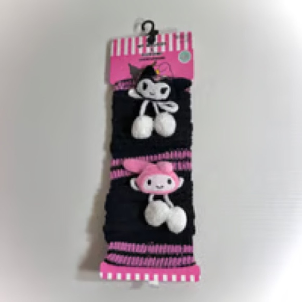 Hot Topic Black and Pink Kuromi and My Melody leg warmers